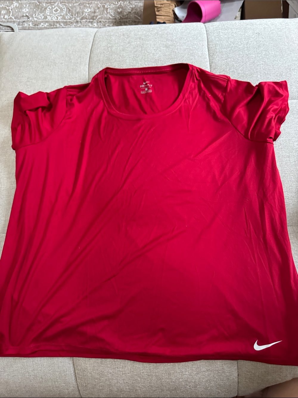 Nike Women's Bright Red Short Sleeve Athletic Tee